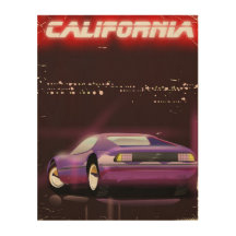 Poster du neon Supercar de Californie dans les ann