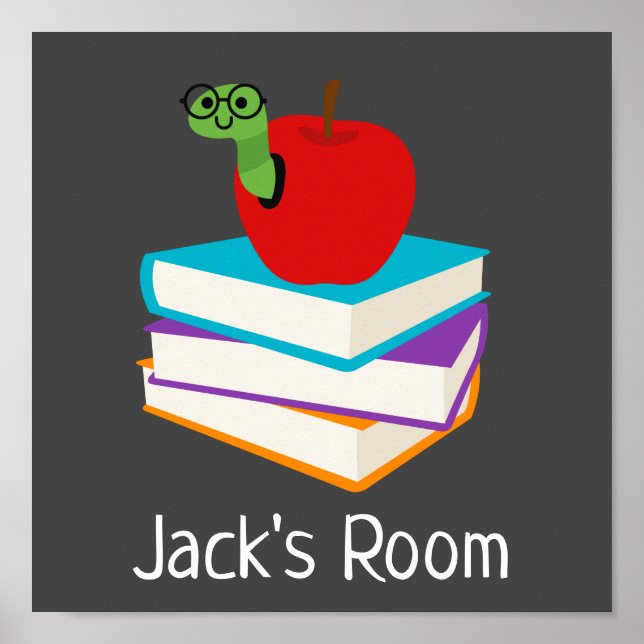 Poster du nom de la chambre avec ver de bibliothèq (Devant)