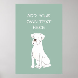 Poster du nom personnalisé du chien de la boîte
