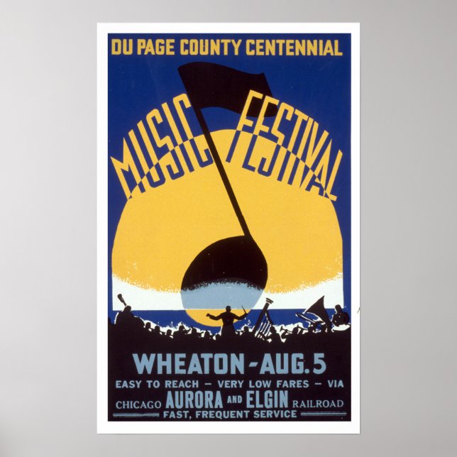 Poster Du Page County Centennial Music Festival WPA (Devant)