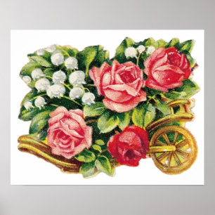 Poster du panier Rose vintage