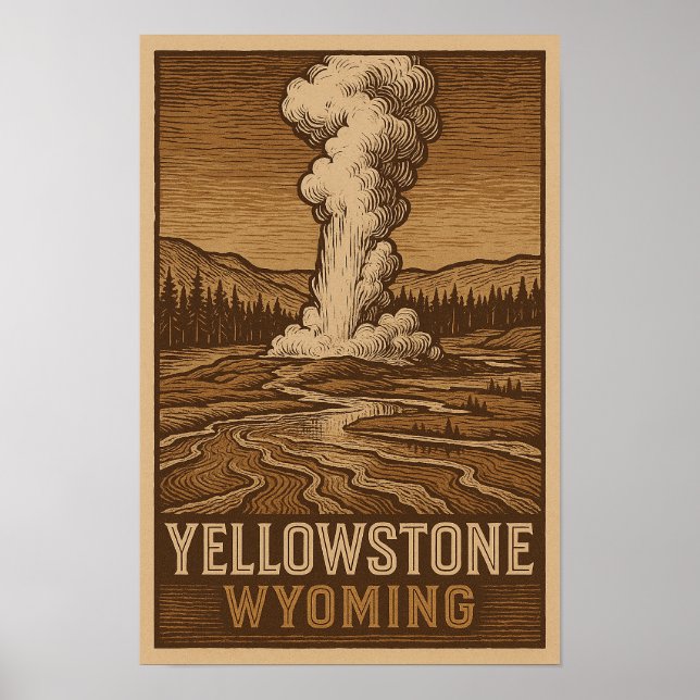 Poster du parc national de Yellowstone - Pittoresq (Devant)