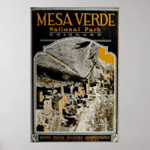 Poster du parc national vintage Mesa Verde (1919)