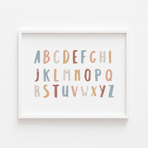 Poster du paysage Boho Alphabet