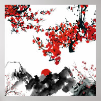 Poster du paysage japonais