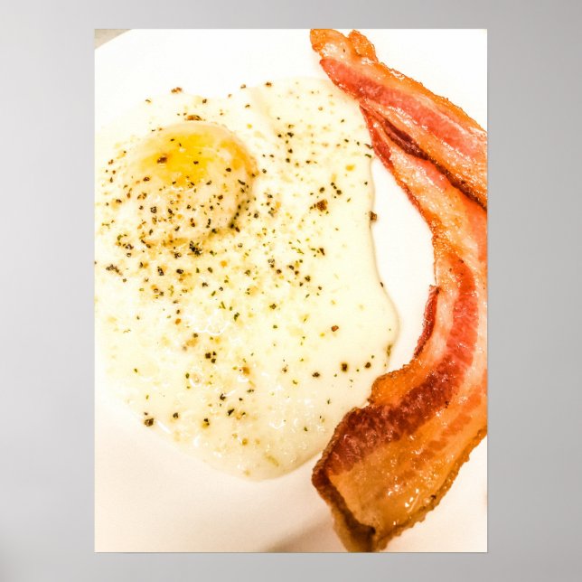 Poster du petit-déjeuner de bacon et d'oeufs (Devant)