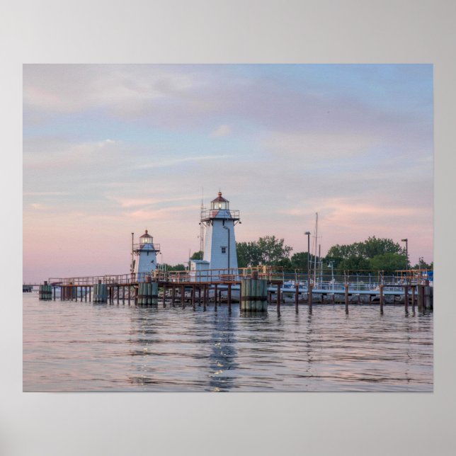 Poster du phare de l'entrée du port de Green Bay (Devant)