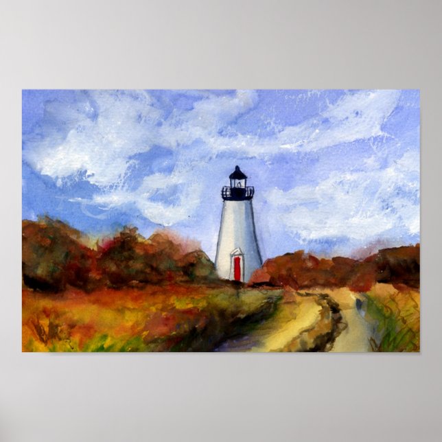 Poster du phare du Cap Pogue - Martha's Vineyard (Devant)