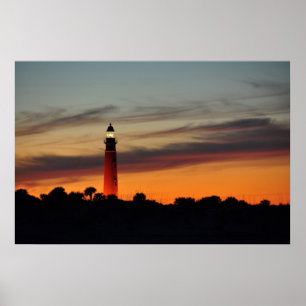 Poster du phare Ponce Inlet Sherbet Orange Sky