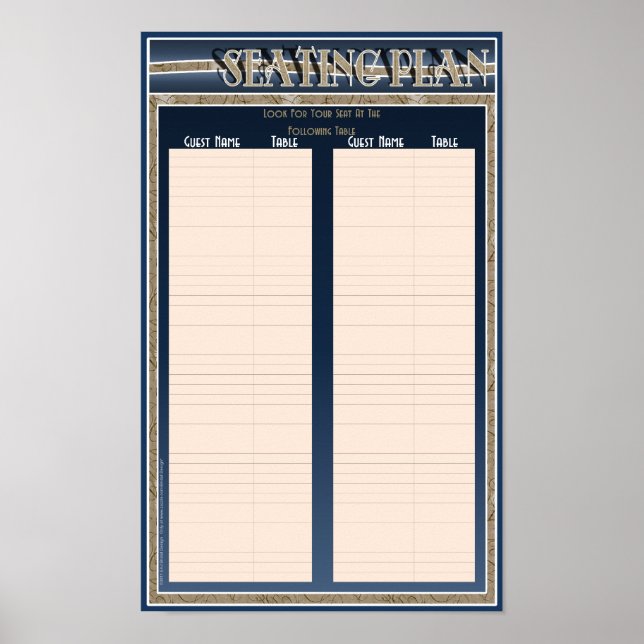 Poster du plan de siège mariage (Devant)