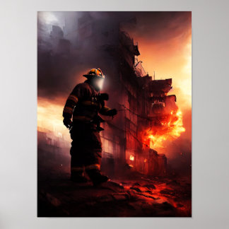 Poster du pompier 3 12x16 (Matte)