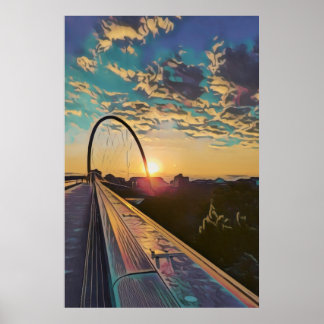 Poster du pont du coucher du soleil