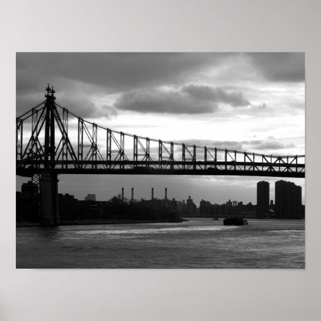 Poster du pont Queensboro 15 x 11 - Pas de frontiè (Devant)