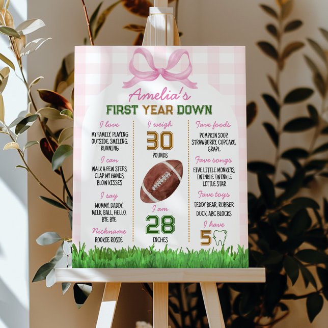 Poster du premier anniversaire de la fille de foot (Créateur téléchargé)