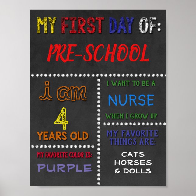 Poster du premier jour de l'école / Retour à l'éco (Devant)