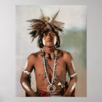 Poster du prêtre vintage amérindien serpent