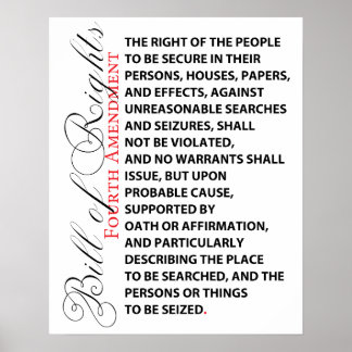 Poster du quatrième amendement