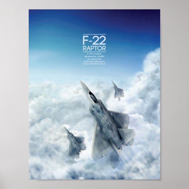 Poster du Raptor F-22 de Lockheed Martin (Devant)