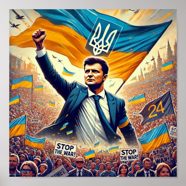 Poster du rassemblement de Zelenskyy Stop War (Devant)