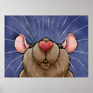 Poster du rat de coeur mignon