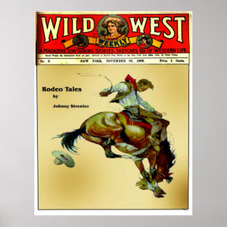 Poster du Rodéo de l'Ouest de Cowboy "Bronc Rider"
