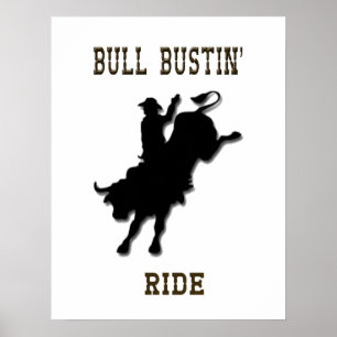 Poster du Rodéo occidental "Bull Bustin' Ride"