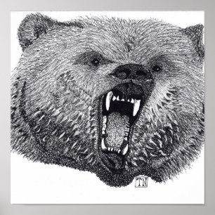 Poster du Roi des Sauvages, grizzli.