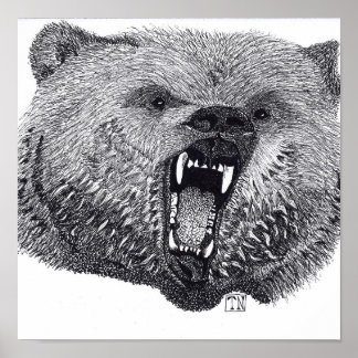 Poster du Roi des Sauvages, grizzli.