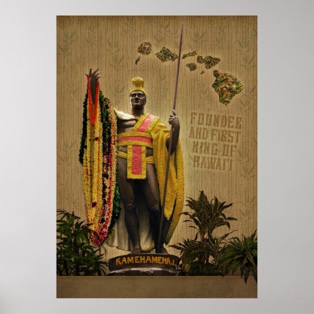 Poster du roi Hawaiian Kamehameha I. (Devant)