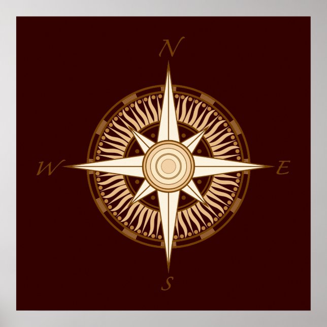 Poster du Rose Antique Compass (Devant)