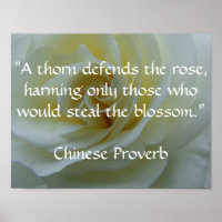 Poster du Rose du proverbe chinois