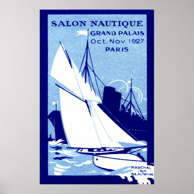 Poster du Salon de Bateau de Paris 1927 (Devant)
