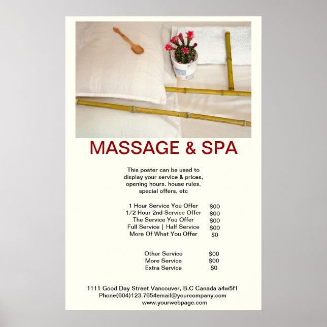 Poster du salon de beauté Bambou Massage Spa (Devant)