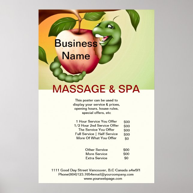 Poster du salon de beauté de massage Spa Apple (Devant)