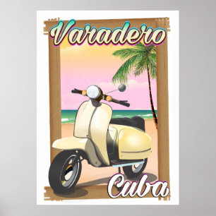 Poster du scooter vintage Varadero Cuba