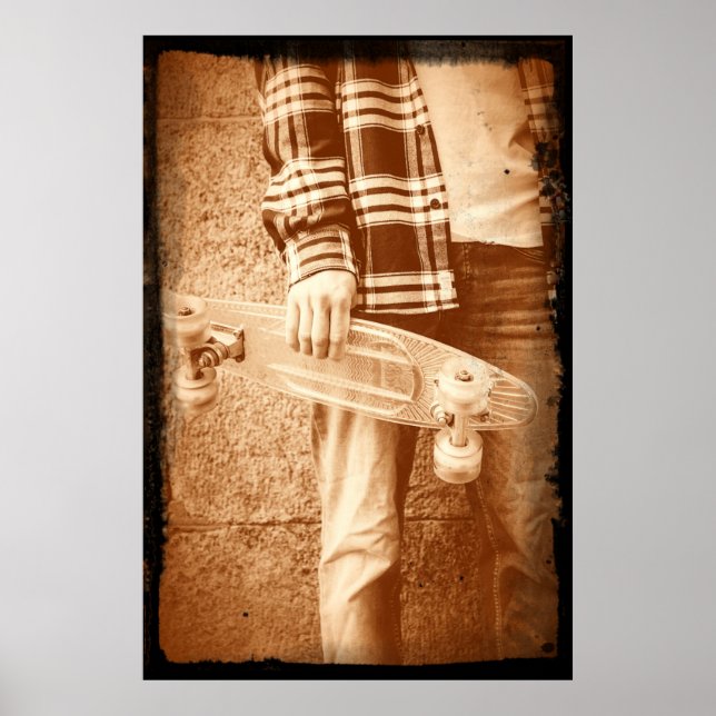 Poster du skateboard de la vieille école des année (Devant)