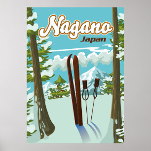 Poster du ski Nagano Japon