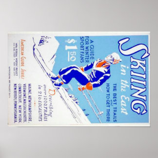 Poster du ski vintage dans l'est WPA