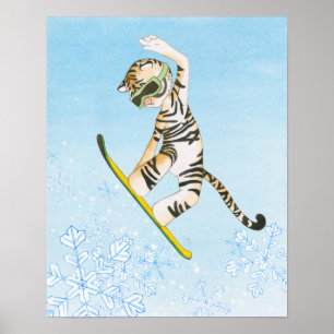 Poster du snowboard de Tiger