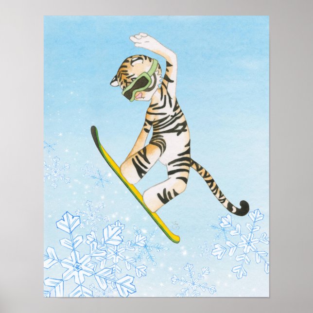Poster du snowboard de Tiger (Devant)