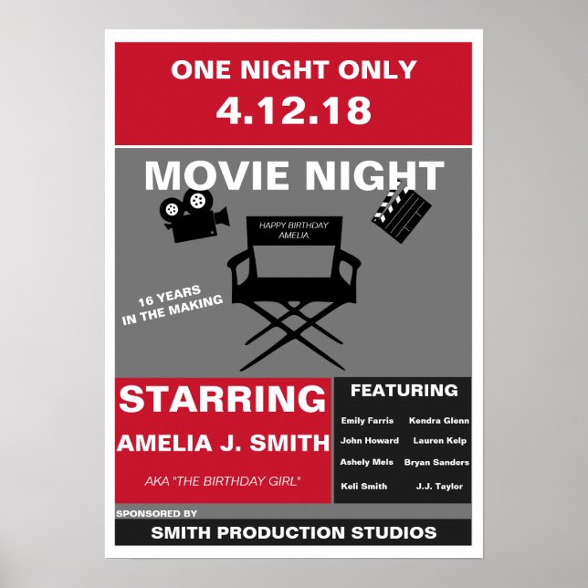 Poster du soir du film (Devant)