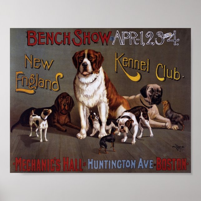 Poster du spectacle de chiens vintages (Devant)