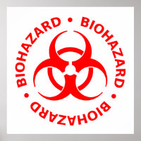 Poster du symbole Biodanger Rouge