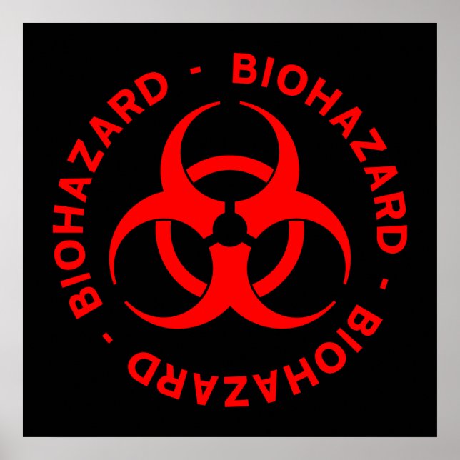 Poster du symbole Biodanger Rouge (Devant)