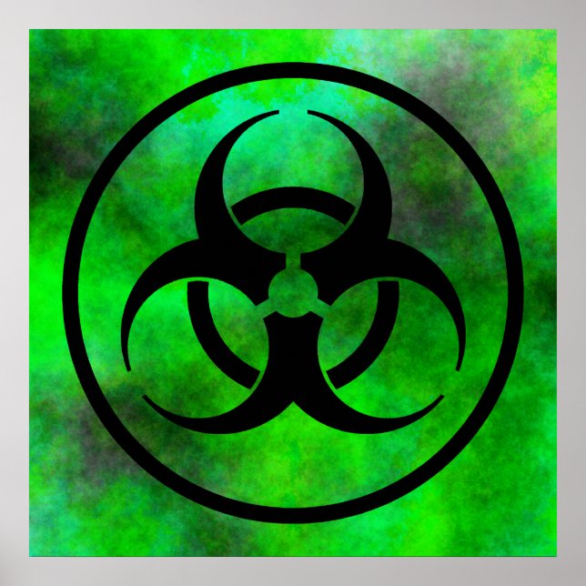 Poster du symbole de danger biologique du brouilla (Devant)
