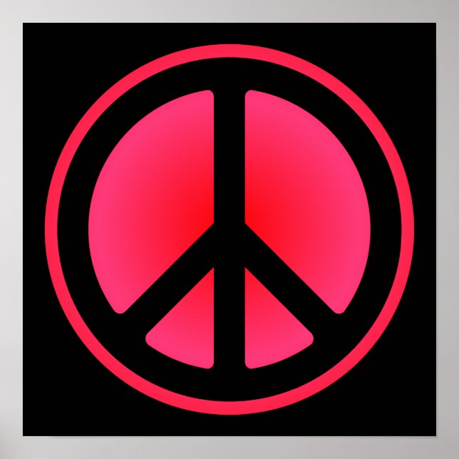 Poster du symbole de paix rose (Devant)