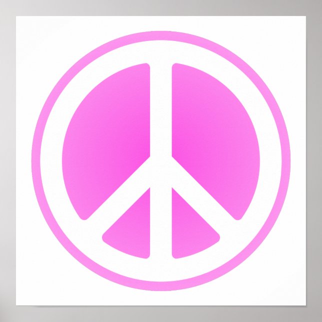Poster du symbole de paix rose (Devant)