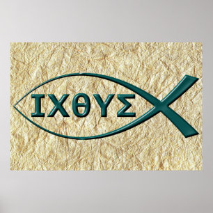 Poster du symbole de poisson Jésus