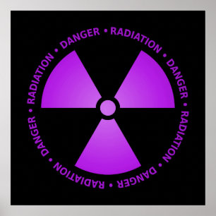 Poster du symbole de rayonnement violet