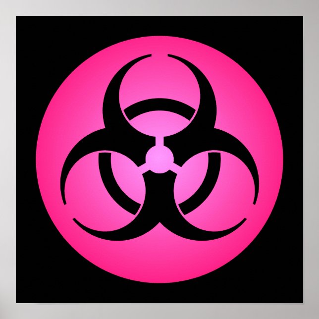 Poster du symbole de risque biologique rose (Devant)
